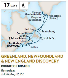 cruises from boston to greenland